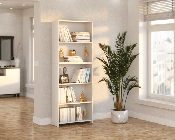 Hvid kontorreol 70 CM med 5 hylder Binders Legetøj Loft