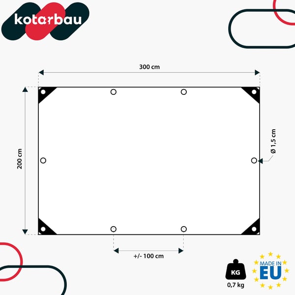 Pressu suojakalvo 2x3m läpinäkyvä peitekalvo 120g/m2