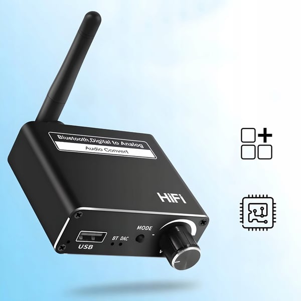 BLUETOOTH 5.0 -VASTAANOTIN, LÄHETYS, ÄÄNIMOUNIN, DA-VAIHDINNIN, 5.1 BT CINCH, AUX, USB