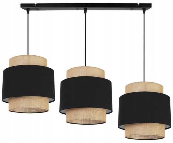 Hængende lampe, loftslysekrone, lampeskærm, boho juta