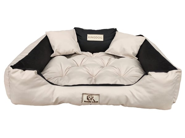 Koirankoppi sänky KINGDOG 100x75 cm mukautettu vedenpitävä beige