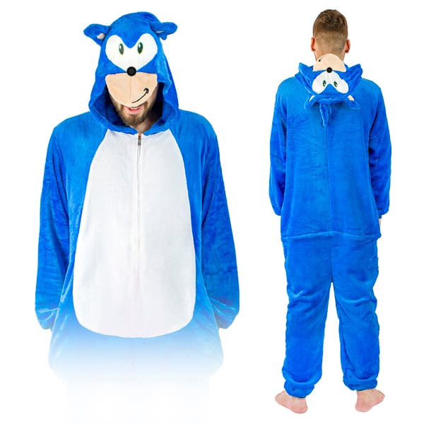 Miesten kigurumi-onesie-pyjama, yksiosainen haalari, Sonic-asu, s. Onesie-asu A103 - S