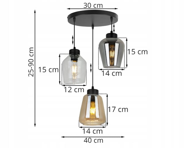 MODERNE ELEGANT HÆNGELAMPE MED GLASSKÆRM