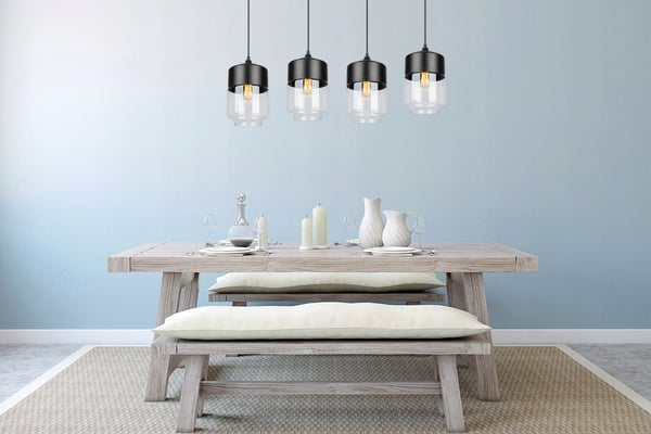HÆNGENDE LOFTSLAMPE, GLASPLAFON, LED-LAMPE