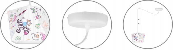 Lofthængende lampe med loftskrone og edderkopskærm