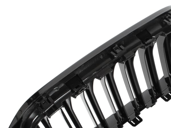 BMW X3 F25 14-17 gitter mellem forlygterne (nyrerne) venstre + højre sæt SORT GLOSSY DOBBELT BAR