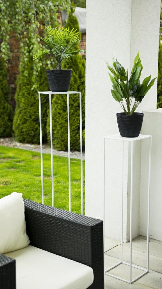 Vit modernt stående blomsterställ 100 cm