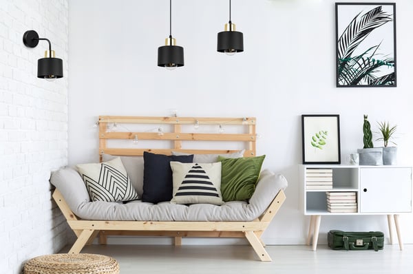 VÆGLAMPE, FIRKANTET LAMPE, LOFTSLAMPE, SORT LED-LAMPE