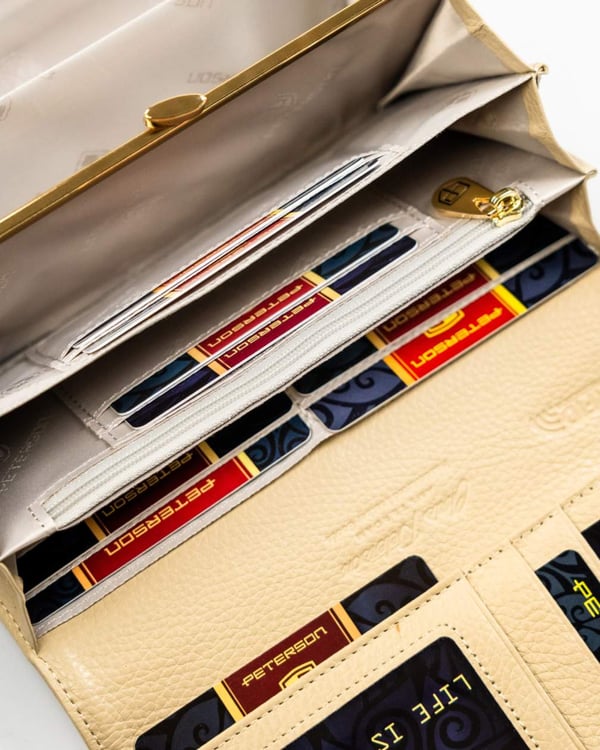 Damplånbok i läder+PU PTN PS122-CRV-2357 Khaki