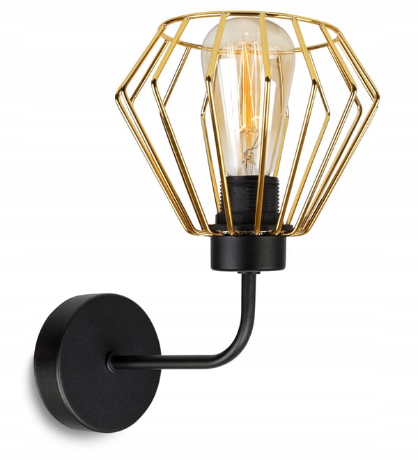 ELEGANT RETRO VÆGLAMPE MED TRÅD GULD LOFT