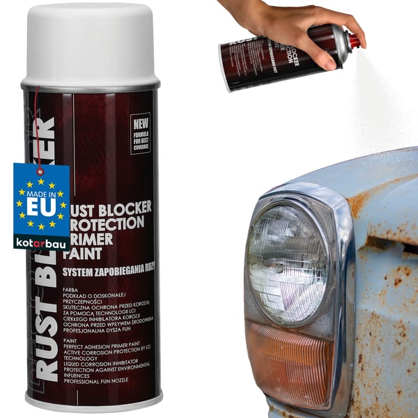 Rostbeskyttende spraymaling til metalstakit og portaler hvid RAL 9010 400 ml