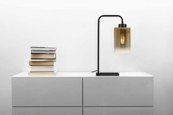 ELEGANT NATLAMPE I GLAS TIL SKRIVEBORD
