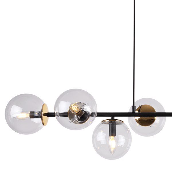 SIENA HÆNGELAMPE SORT OG GULD 8 FLAD KLAR LAMPE E14