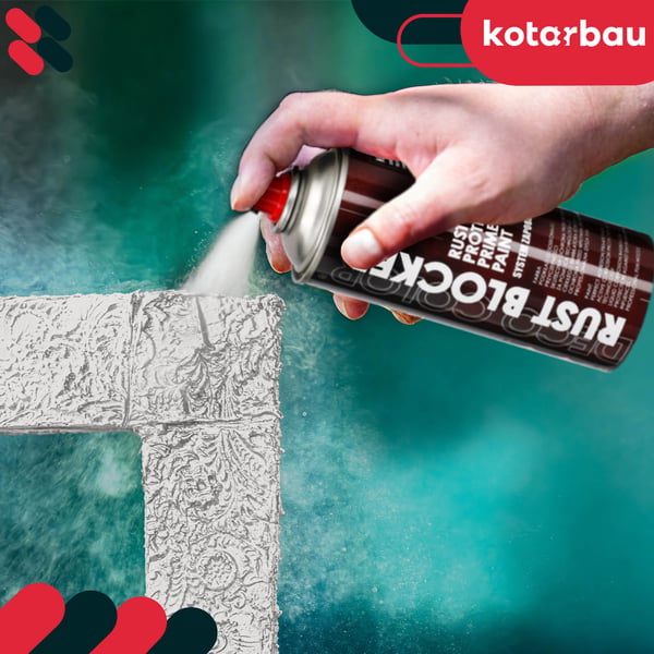 KOTARBAU® Rostsprøjtemaling til metalindhegning og portaler lysegrå RAL 7035 400 ml