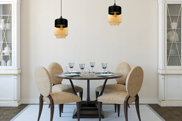 HÆNGENDE LOFTSLAMPE, GLASPLAFON, LED-LAMPE
