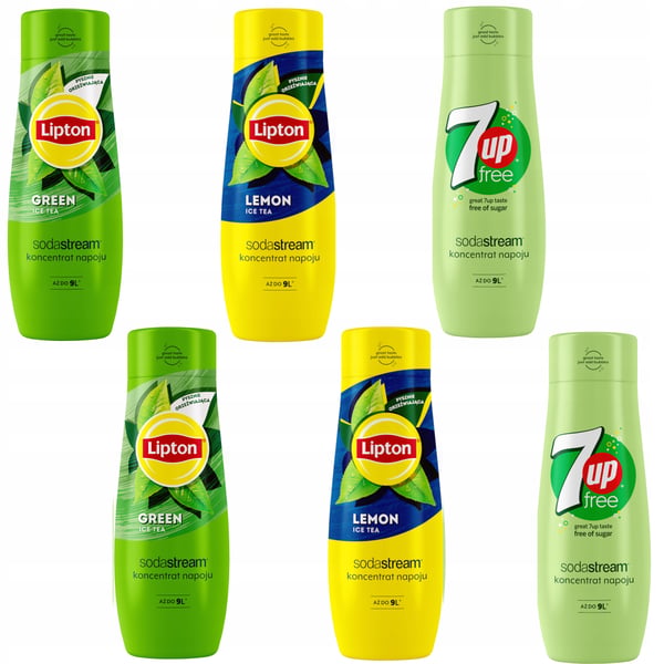6 SodaStream-tiivisteen setti 2 kpl (7UpFree + Lipton Lemon + Green)