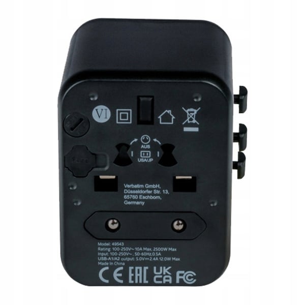 Verbatim UTA-01 Global Rejseadapter 2xUSB 12W