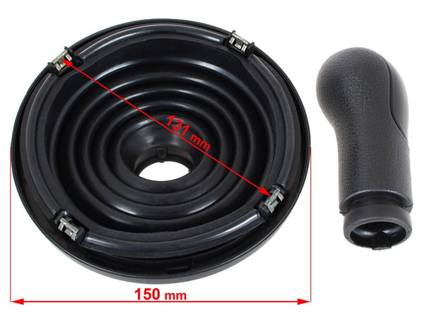 Ford Fiesta V Mk6 02-07 gearkuglestang sort med bælg og ramme sort 5 gear