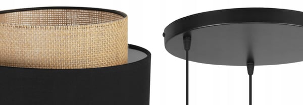 Hængende lampe, loftslysekrone, lampeskærm, boho juta