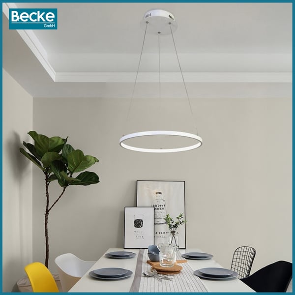 LED-ringlampa loftkökskrona skandinavisk hänglampa 110 cm neutral