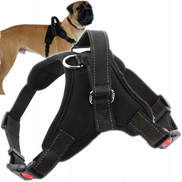 Stark lätt tryckfri hundsele med L-handtag