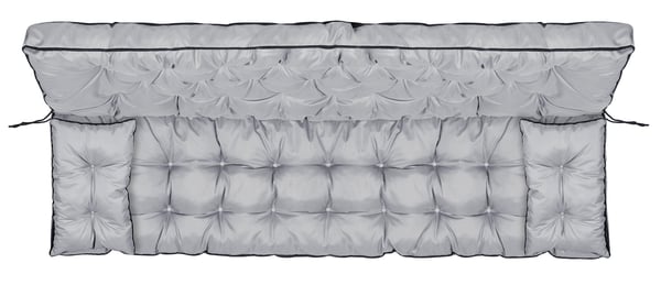 havesæt høj side med piping 180x60x50 cm grå