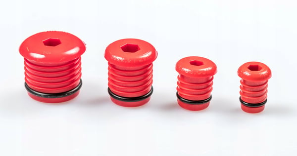 PEX tryckläckagemätningskåpa 16 mm röd