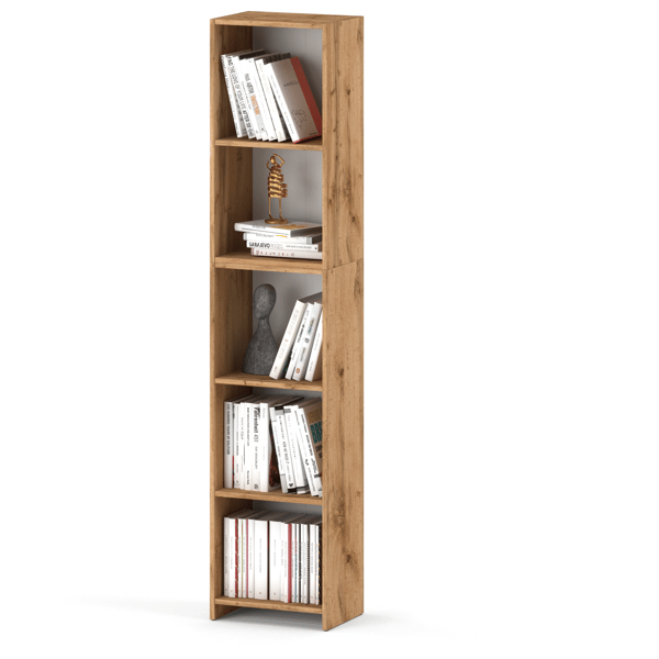 Wotan Oak Office Kirjahylly 40 CM Lelukansiot Puinen Parvi
