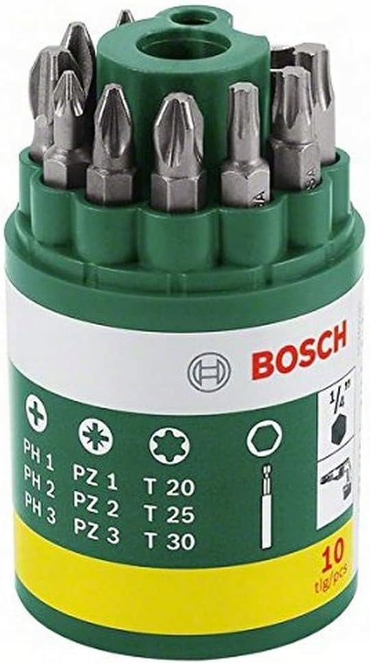 Bosch-kärkisarja, 10 kpl:n kärkipidikkeellä PH, PZ, Hex, Torx