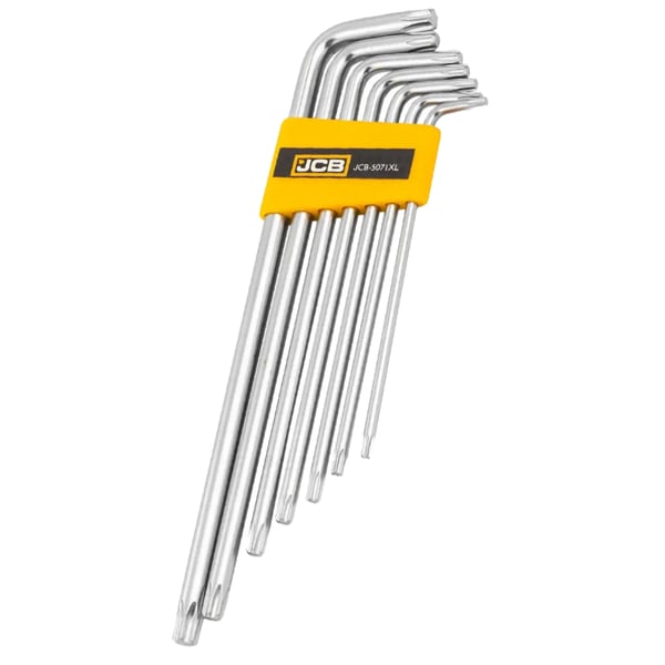 JCB 7-osainen extrapitkä Torx-avainsarja T10-T40 tyyppi L Cr-V