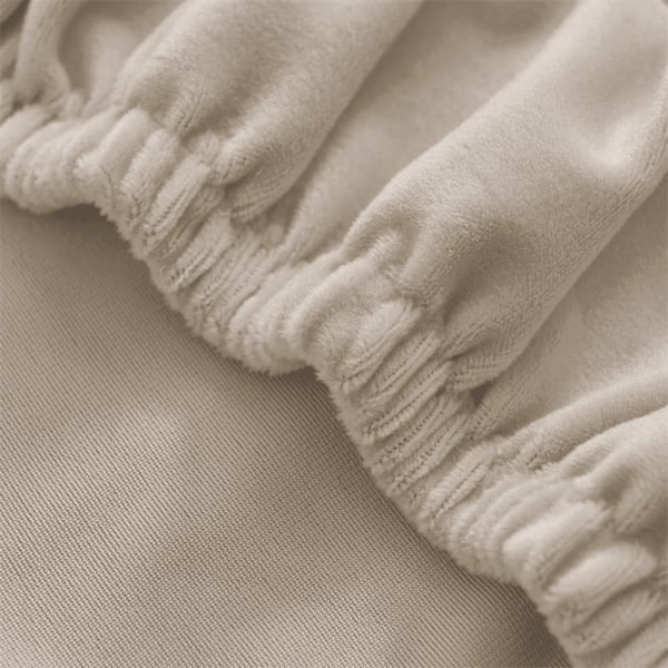 Skandinaavilainen tuolinkudos beige cappuccino elastinen sametti