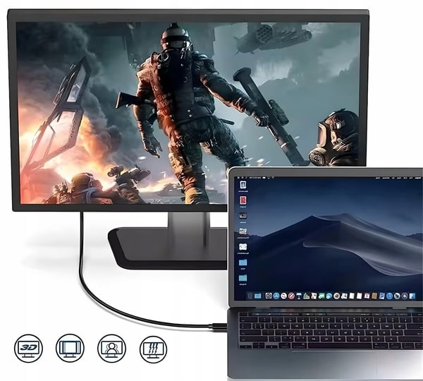 USB-C DisplayPort DP 4K 60Hz 1,8m Thunderbolt USB C 3.1-kabel til skærm