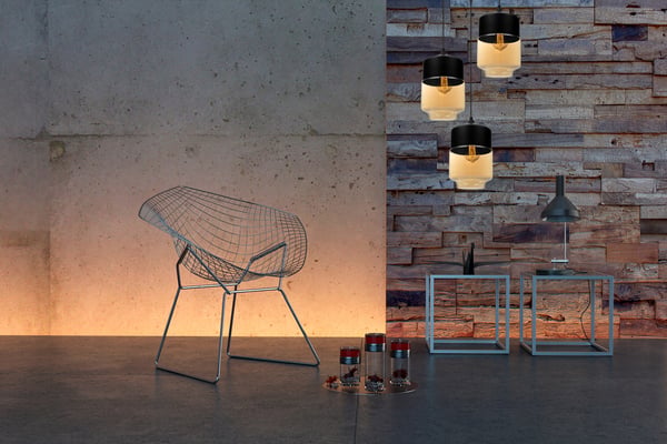 HÆNGENDE LOFTSLAMPE, GLASPLAFON, LED-LAMPE