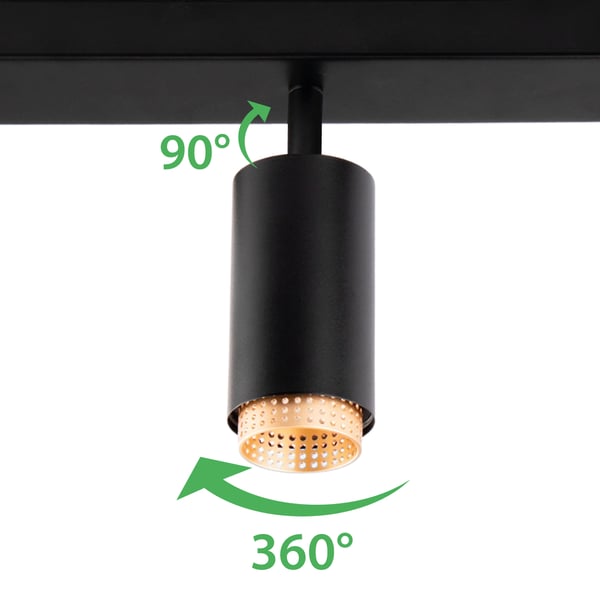 Kattolamppu Heijastin LED 3x GU10 putki Spot ELIGIS musta LUMILED