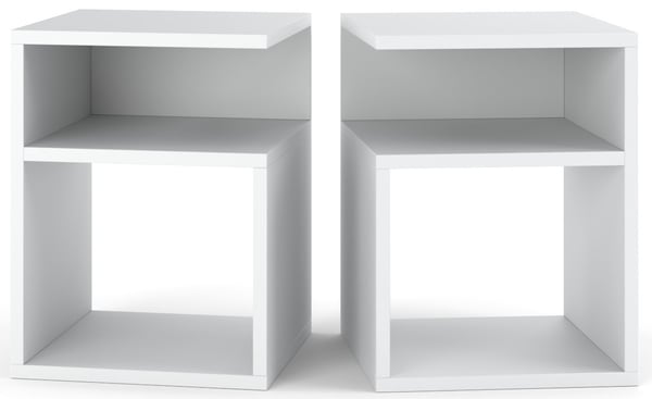 Moderne Hvidt Natbord 30cm Sengebord Soveværelsesmøbel Nakastlik