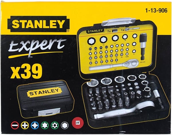 1/4'' BITS- OG TOPPESÆT MED SKRALDE 39 DELE - S/13-906-1
