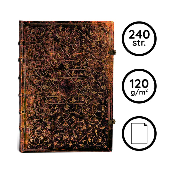 Paperblanks Grolier skitseblok - 240 sider, stor 210x300 mm, glat, h?rdt omslag