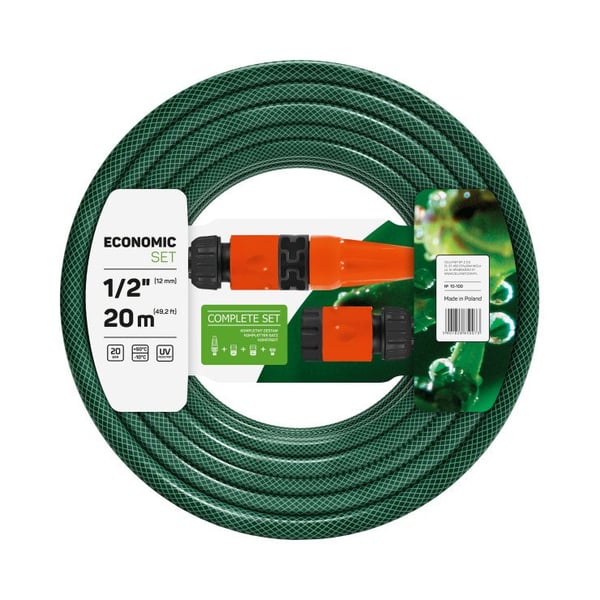 SET - FÖRSTÄRKT SLANG + KOPPLINGAR 1/2 20M - C 10-100
