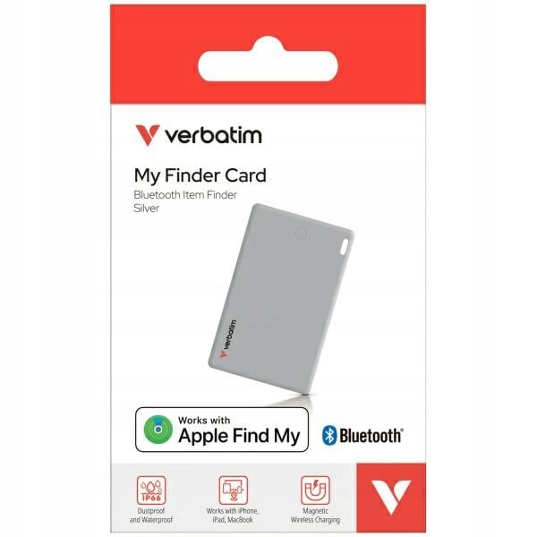 Verbatim My Finder-kort myfcr-01S Bluetooth NFC-lokaliseringsverktyg för Apple silverfärgad
