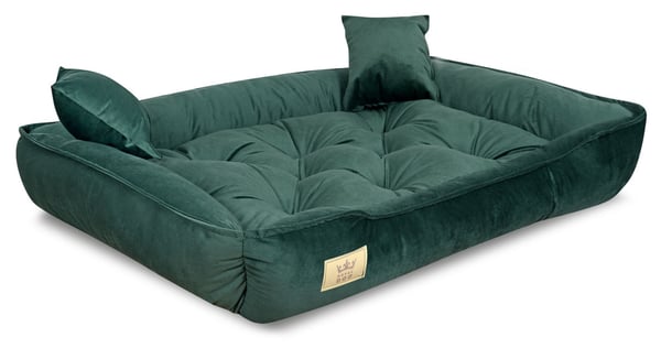 hundeseng kennel 75x65 cm fløjl mørkegrøn
