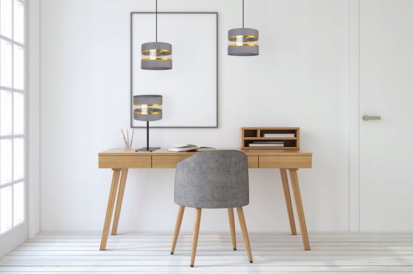 NATBORDLAMPE, ELEGANT GYLDET LAMPESKÆRM, 20 CM