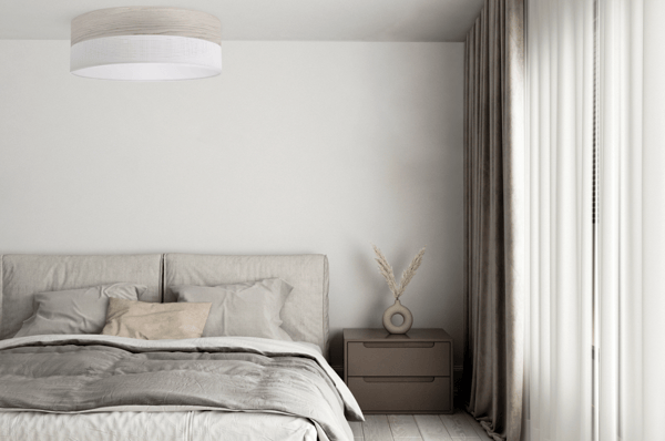 Loftlampe i træplexi, hvid, 50 cm, bleget eg