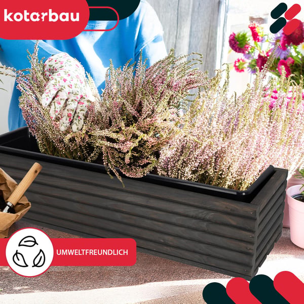 KOTARBAU Trälåda för terrass med insats antracitgrå 64 x 20 cm