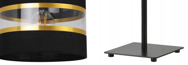 NATBORDLAMPE, ELEGANT GYLDET LAMPESKÆRM, 20 CM