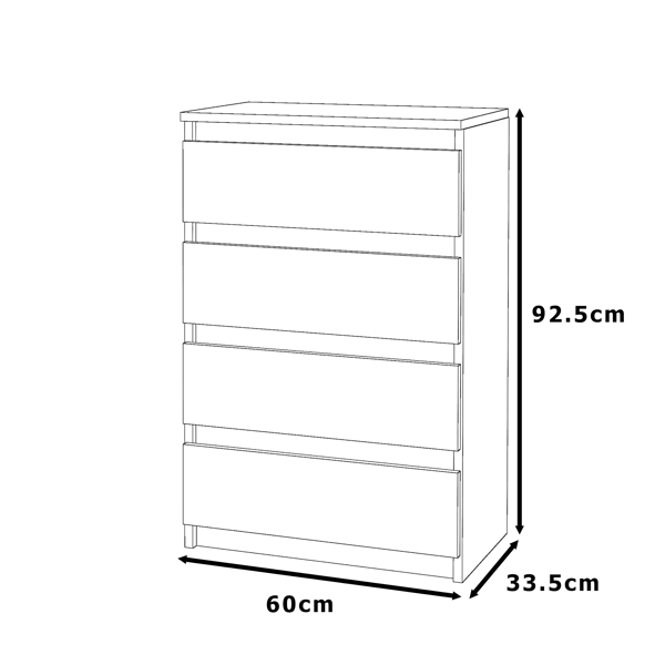 Kommode Eg Wotan 60 CM 4S TV-skab Møbel til Stue Soveværelse