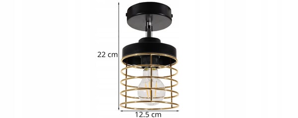 Lofthængende lampe med gylden LED-loftlampe