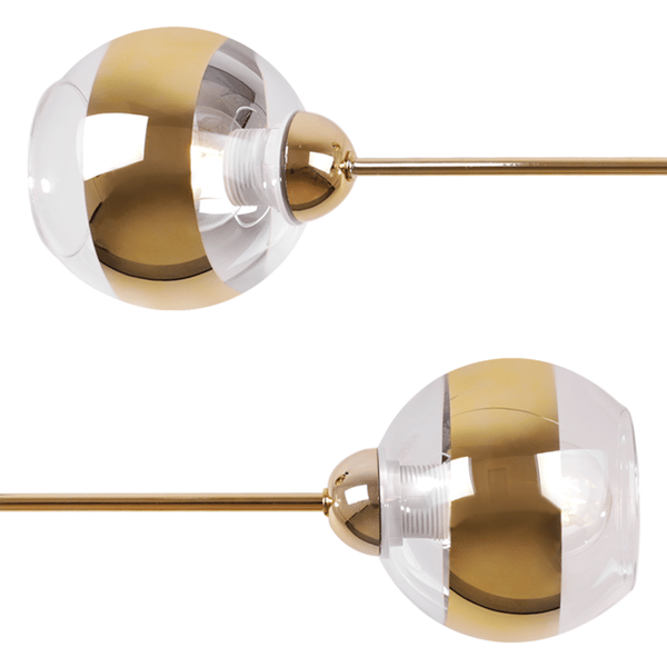 ASTURIA GULD LOFTLAMPE 2 FLADE GYLDNE LAMPESKÆRME E27