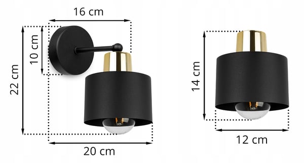 VÆGLAMPE, FIRKANTET LAMPE, LOFTSLAMPE, SORT LED-LAMPE
