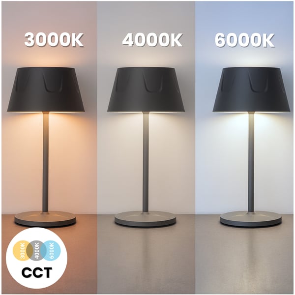 LED havelampe, stående, dekorativ, bord, natlampe, USB, dæmpbar, touch, sort, FIORA LUMILED