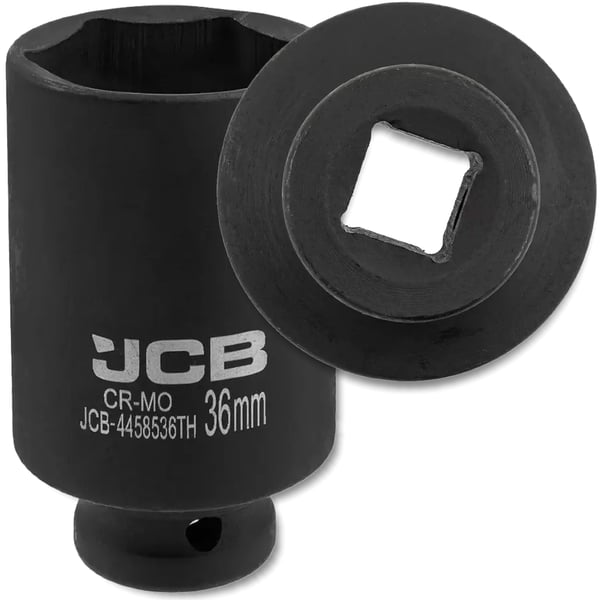 JCB DYB SLAGTOPPENØGLE, TYNDVÆGGET, 1/2" Cr-Mo, 6-kant, 36 mm